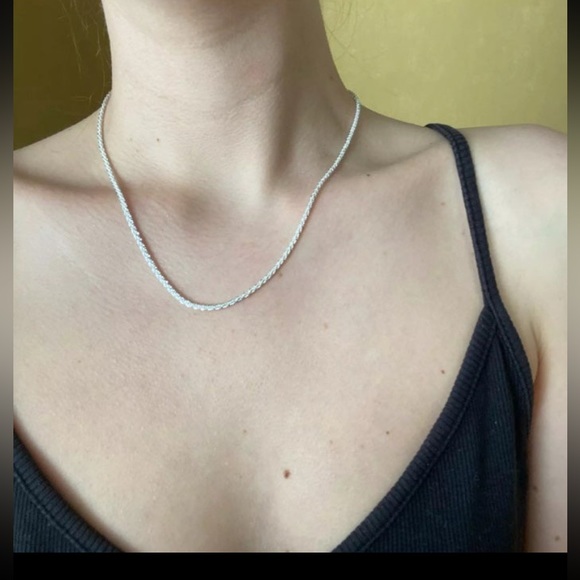 Silver necklace sparkling Italian womans sparkle beautiful classy elegant new - Picture 5 of 10